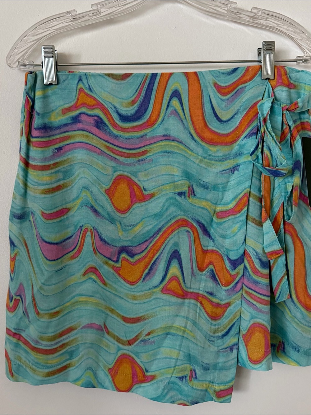 wild fable Aqua Multicolor Swirl Wrap Skirt